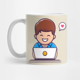 Man Working On Laptop Mug